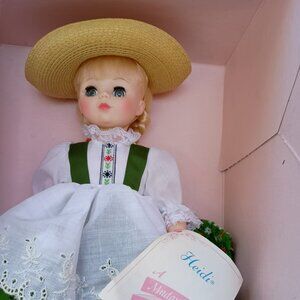 Heidi Madame Alexander Doll W Hat, Shoes 1980s Vintage 14" Tall #1580